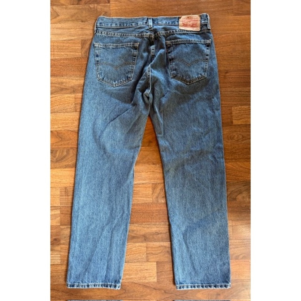 Levi's 505 Regular Fit Jeans Mens W34 L30 Blue Denim Classic - Picture 6 of 10